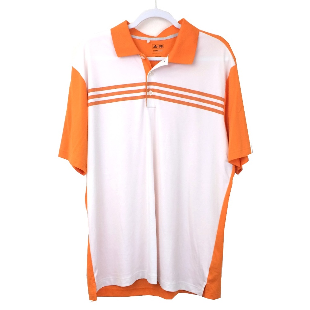 Adidas Clima Cool Orange White Color Way Polo L